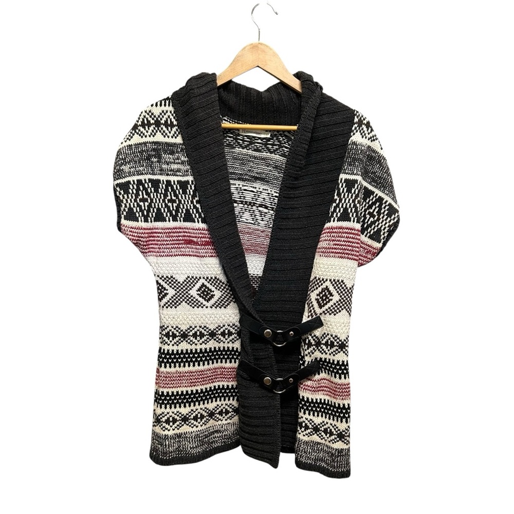 Revolution Southwest Pattern Buckle Front Knit Sweater Size S